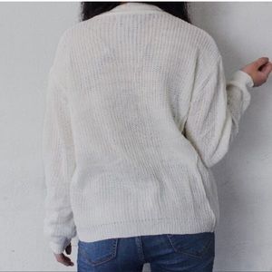 Sweaters - White Lace Knit Sweater Sweaters - White Lace Knit Sweater